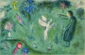 ange sur prairie contemporain Marc Chagall